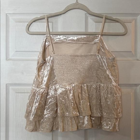 American Eagle Outfitters Cream Velvet Camisole - Picture 2 of 5